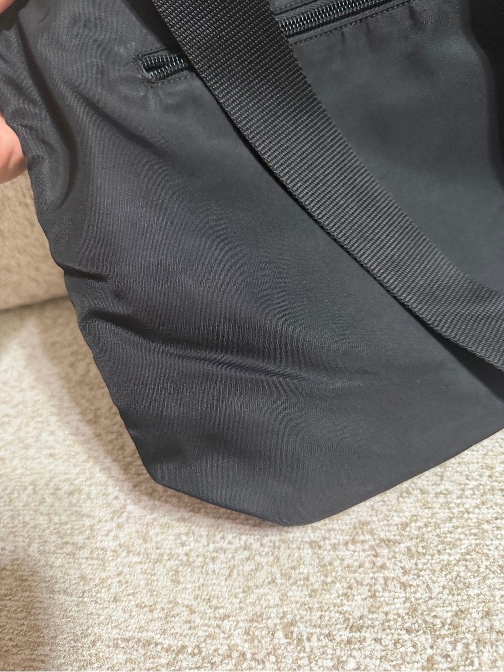 Prada Black Nylon Tote with Wide Black Web Straps - Picture 10 of 11